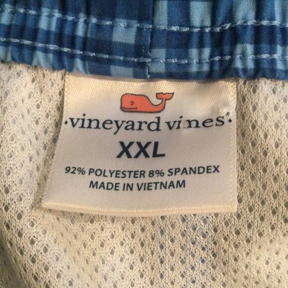Vinyard Vines Patriotic Gingham Plaid USA Whale Swim Trunks XXL Mens - Picture 2 of 5